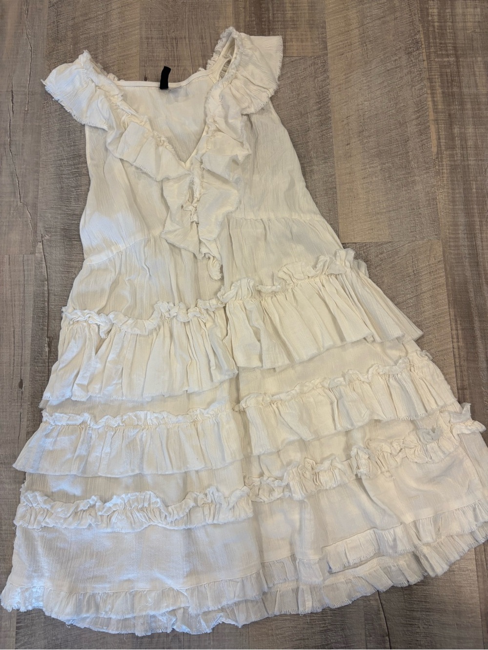 Women’s White Ruffle Tiered Dress